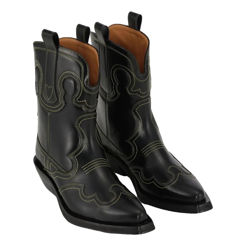 GANNI (EU 36) Black Western Embroidered Boots (never worn/in original packaging)